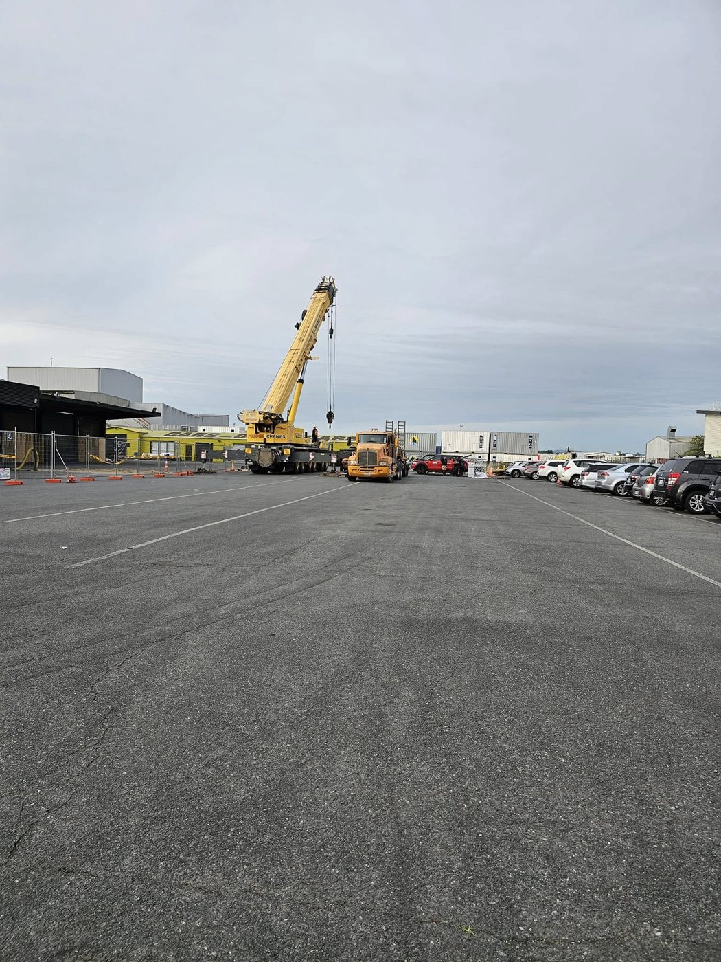 Site set-up in the car park