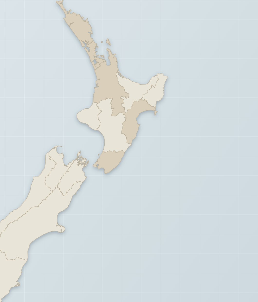 Map of New Zealand showing the regions SES Group serves
