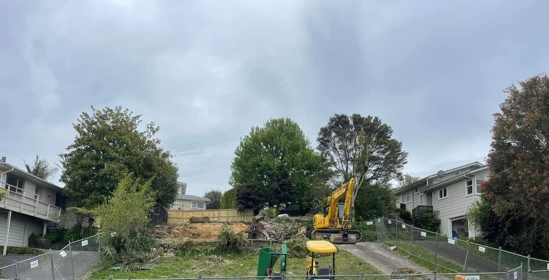 Excavator working across the sub-division site