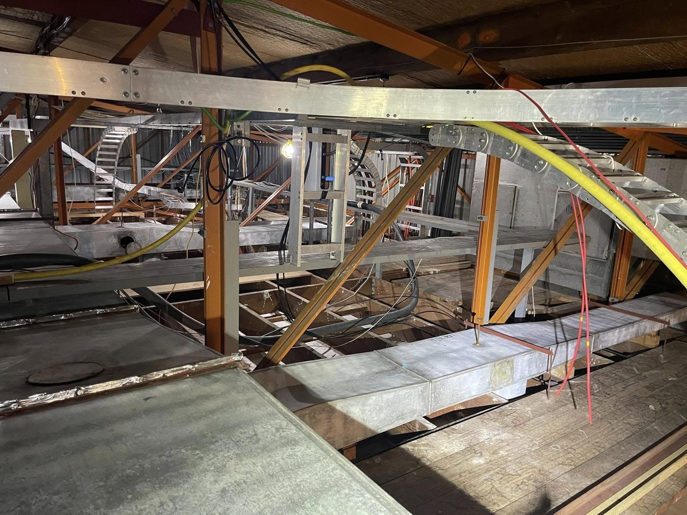 Ceiling void and structure exposed after suspended ceiling removal